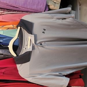 Under Armour XL Golf Polo Grey Stripes
